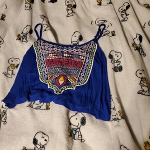 Blue crop top